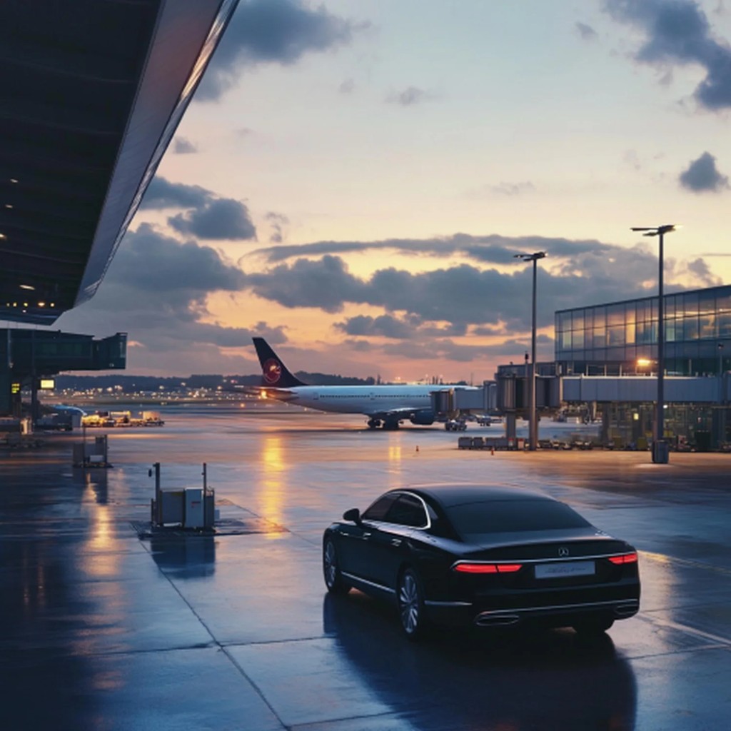 Sedan waiting at the airport