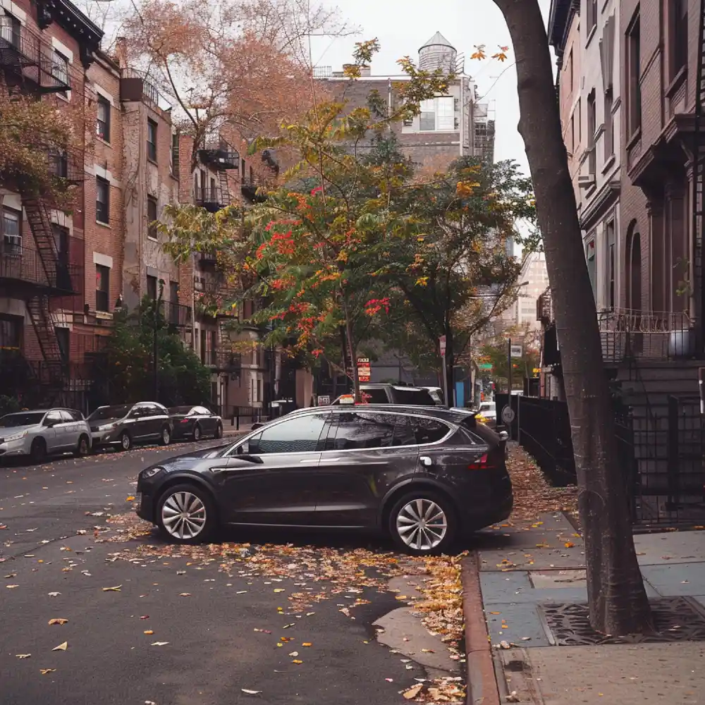 SUV parked on a city street
